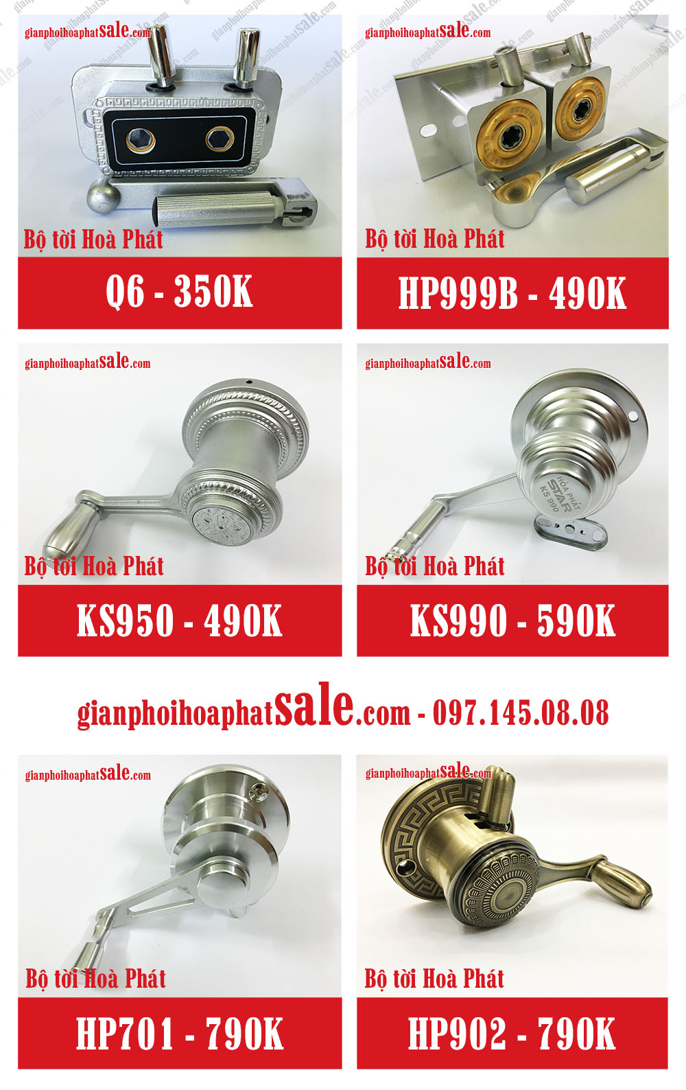 Báo giá phụ kiện giàn phơi thông minh - Bộ tời